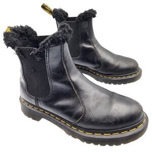 Dr. Martens 2976 Leonore Leather Faux Fur Lined Chelsea  Boots Women’s Size 5